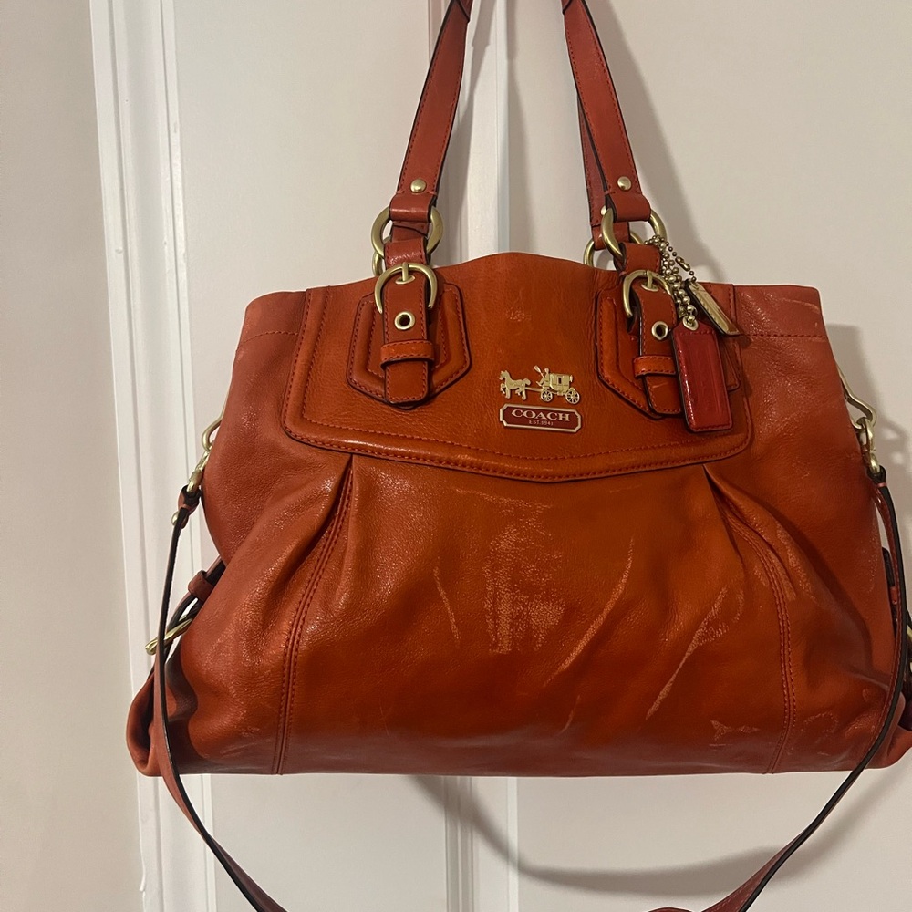 Burnt Orange Leather Coach Bag
